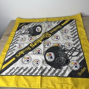 Pittsburgh Steelers Graphic Print Bandana Handkerchief Vintage NFL 1995 USA Made